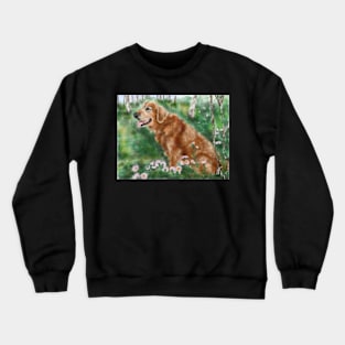 Golden Retriever Dog in the Forest Crewneck Sweatshirt